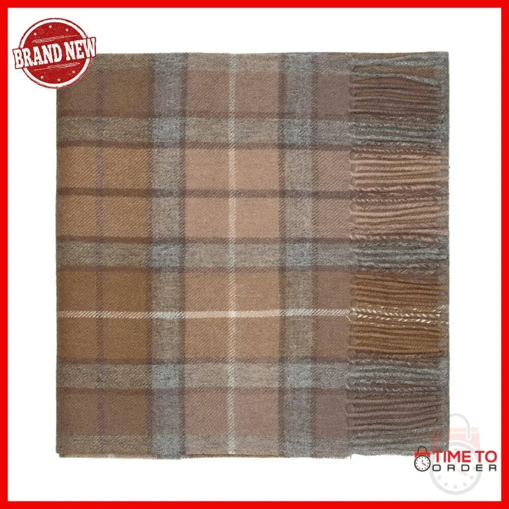 100% Lambswool Tartan Plaid Scarf, 68x11 Inches, Traditional Scottish